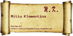 Mitiu Klementina névjegykártya